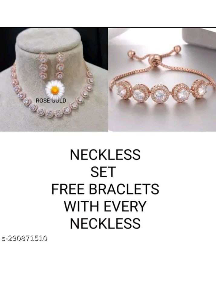 American Diamond Rose Gold Jewellery Set