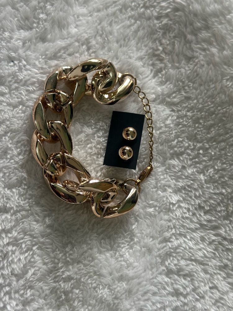 Golden Bracelet With Studs