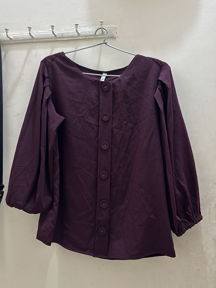 Maroon/burgundy Colour Top