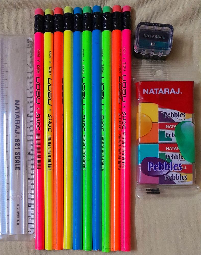 Free Pen With Pencil Eraser Combo Set