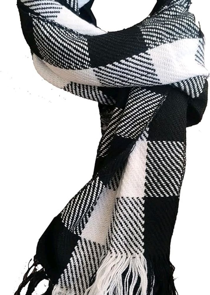 Men & Women Casual Checkered Woolen Muffler, Scarf