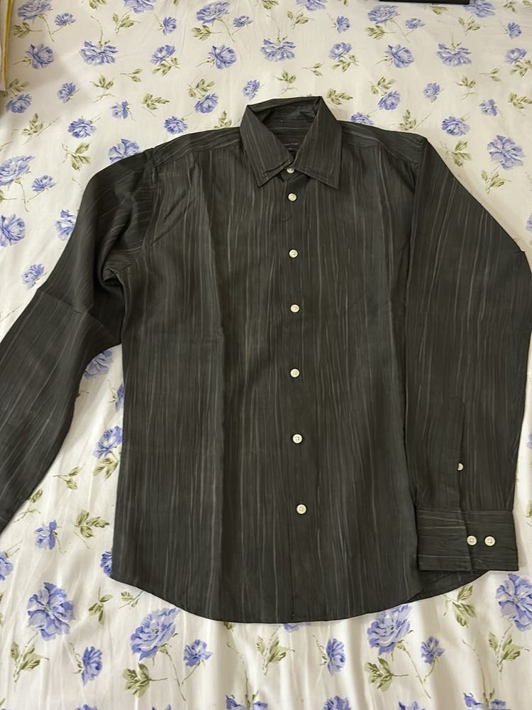 Men Shirt - Greyish Brown Size 38