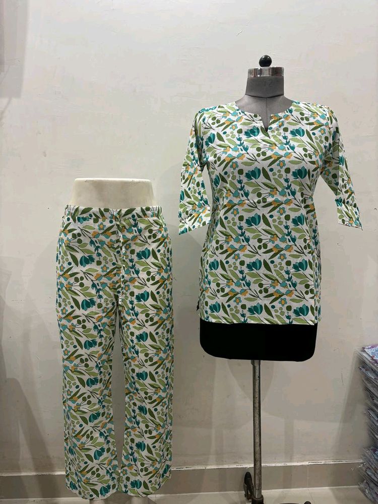 Printed Co - ord Set (100 %cotton)