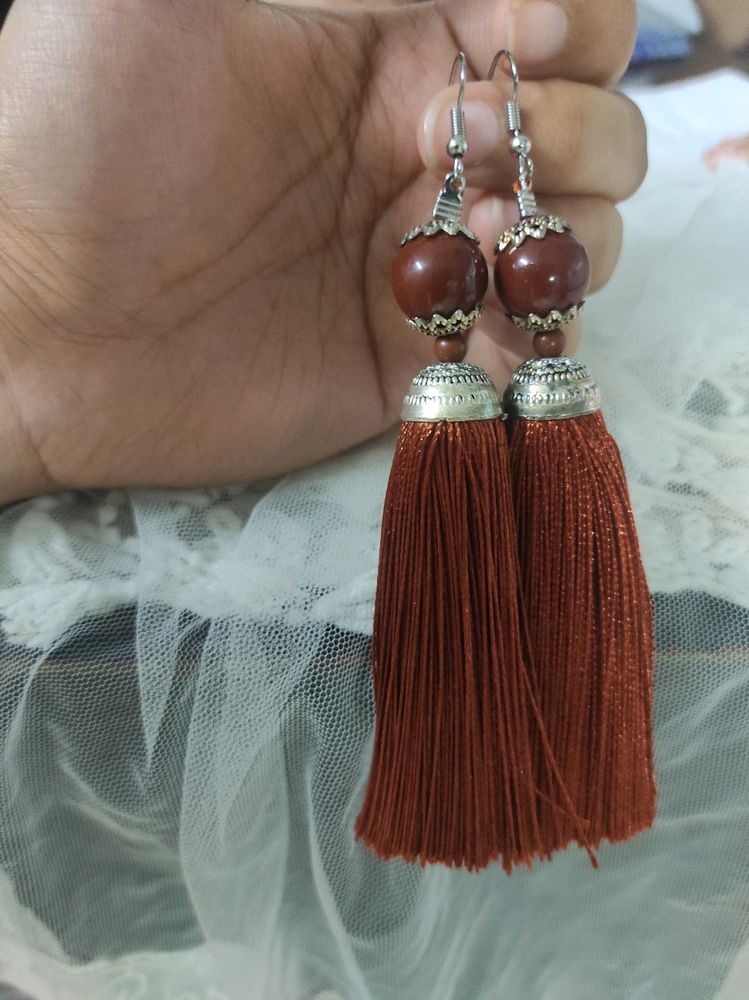 Long Thread Work Earring