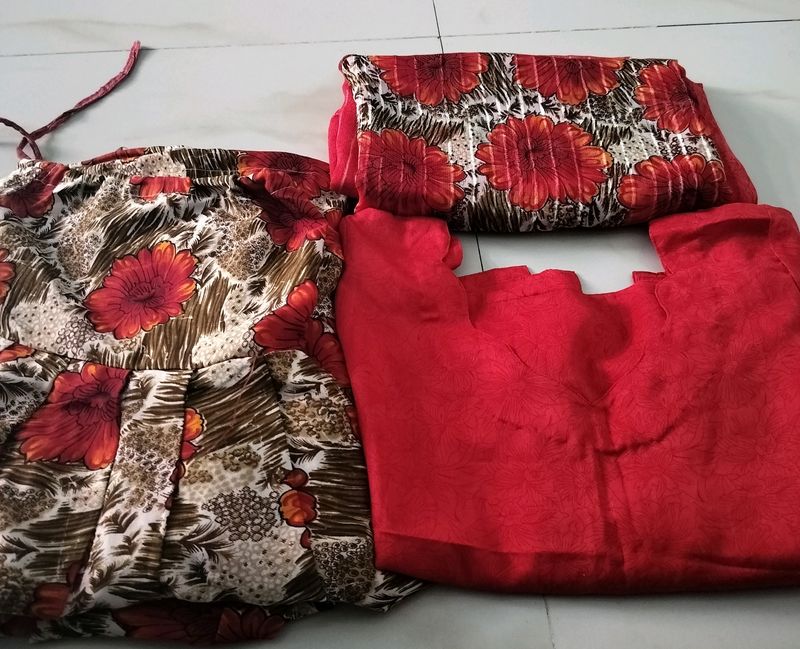 Red Kurta Suit Set