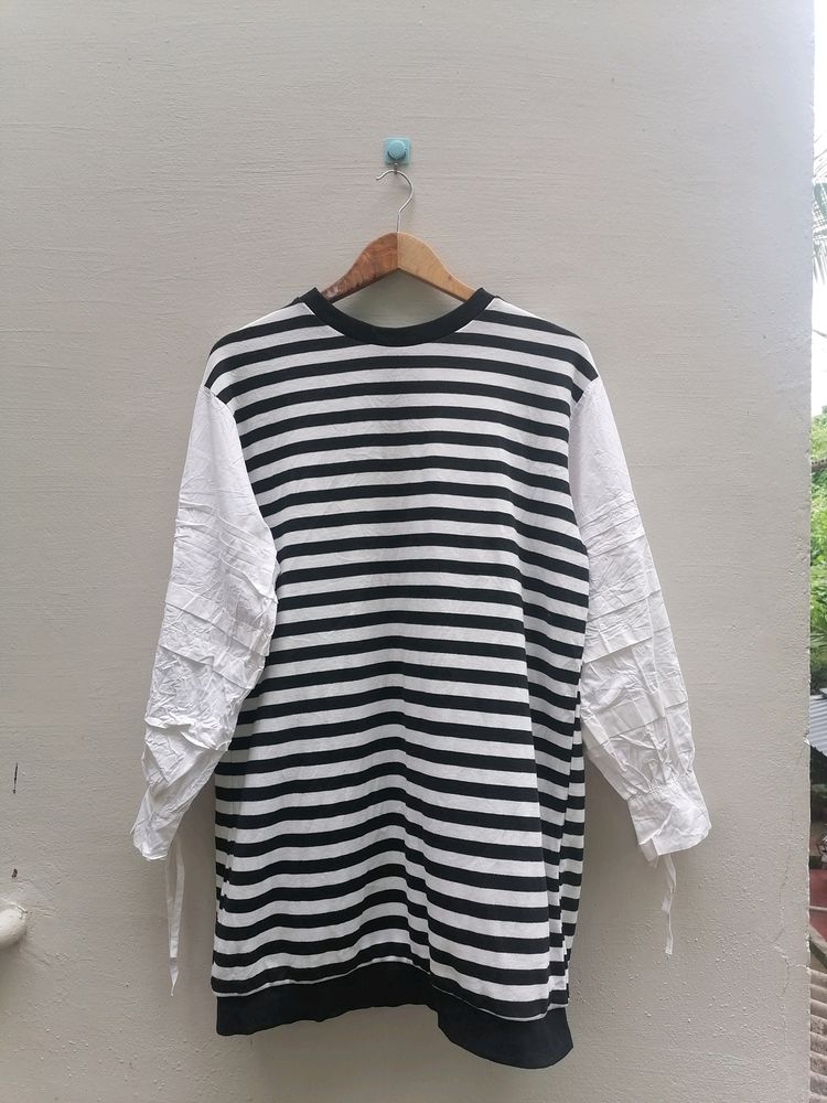 Black & White Sweatshirt Dress