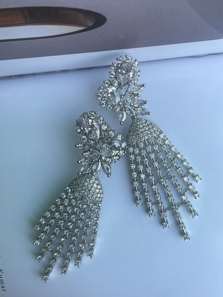 Silver Crystals Diamond Earring