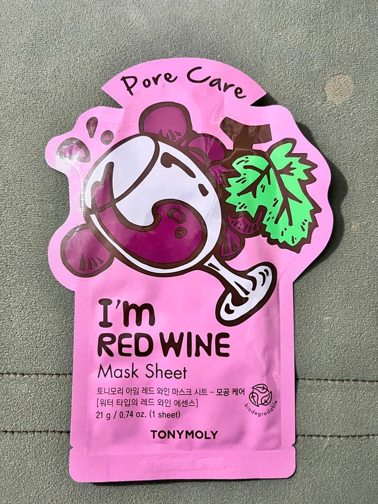 "TONYMOLY" Red Wine Sheet Mask For Glowing Skin