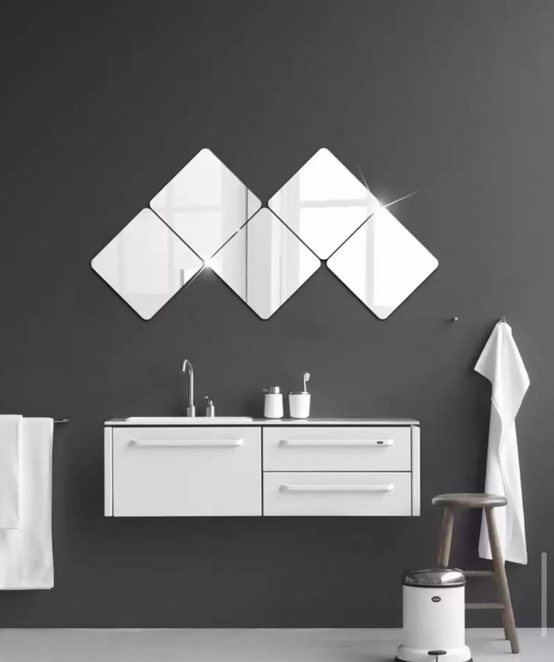 Wall Sticky Mirror 4 -pices