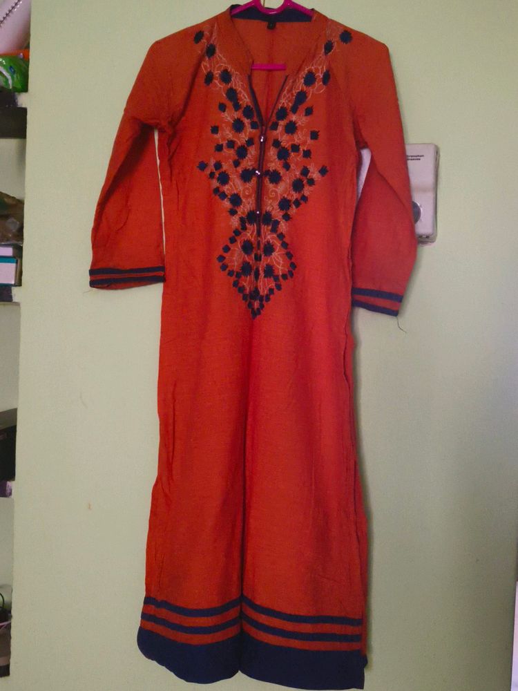 Orange Color Kurti For Sale