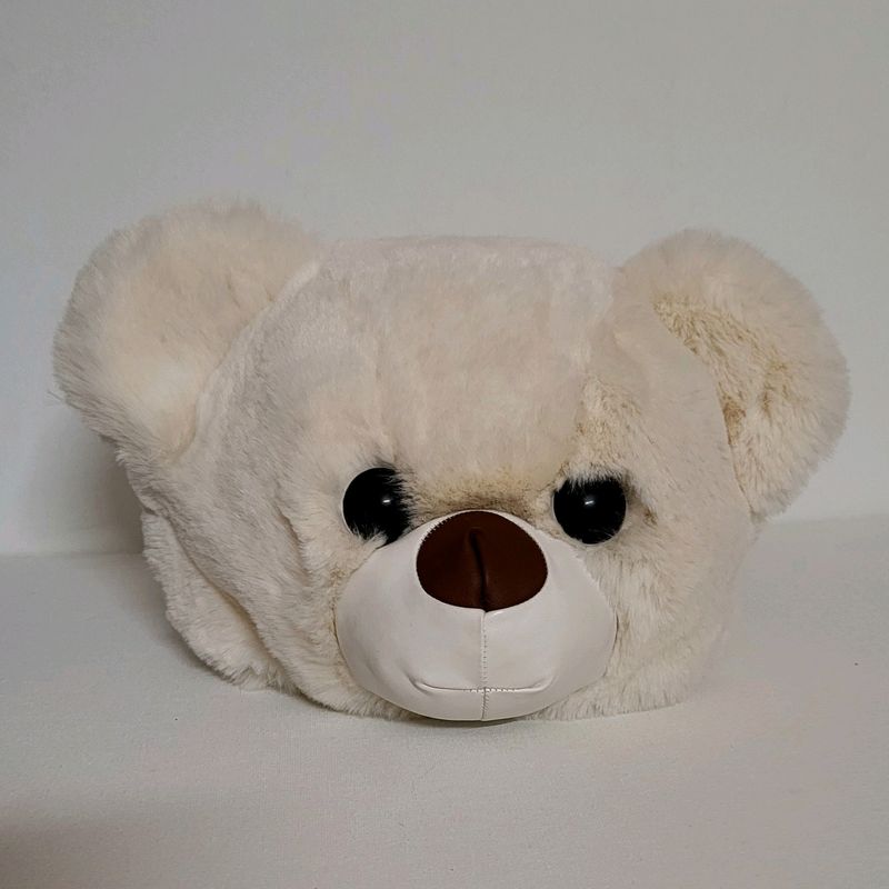 Cute Fur Teddy Head Sling Bag