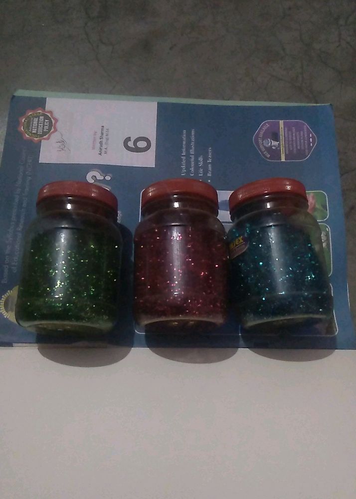 Three Colours Glitters For Decorating Cards, Art