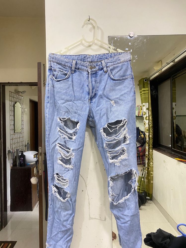 Ribbed jeans, waist (28-30)