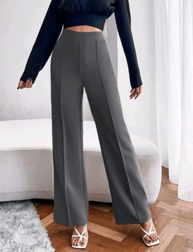 Regular Fit Women Grey Trouser