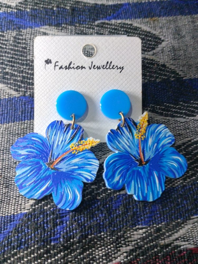 Blue Party Wear+Traditional Earrings