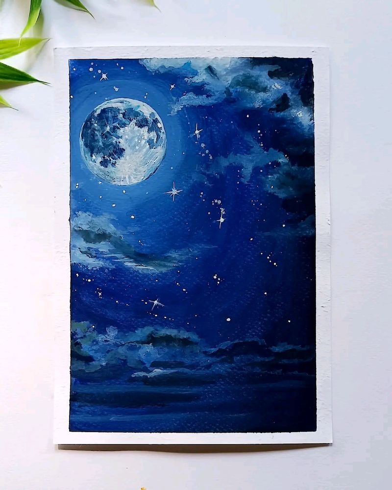 Moon Painting Made For Home Decor