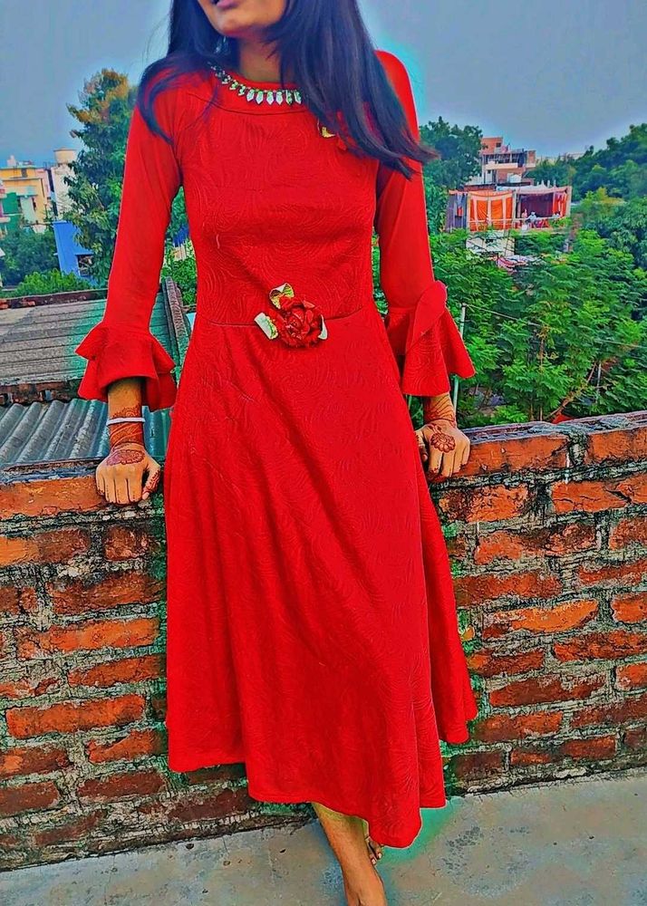 Beautiful Red Gown For Girls