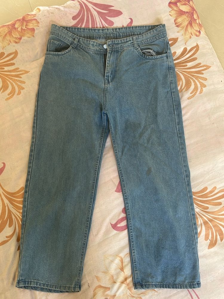 Blue Wide Leg Jeans