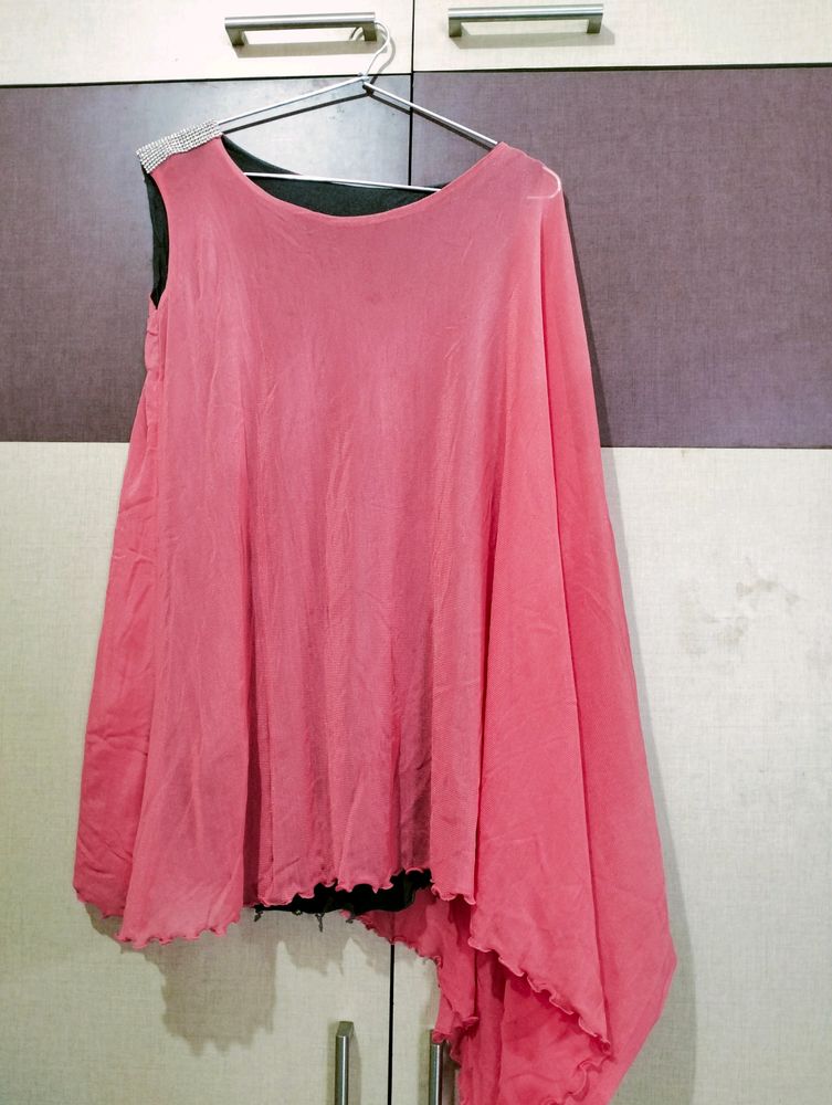 Pink One Side Sleeveless Top