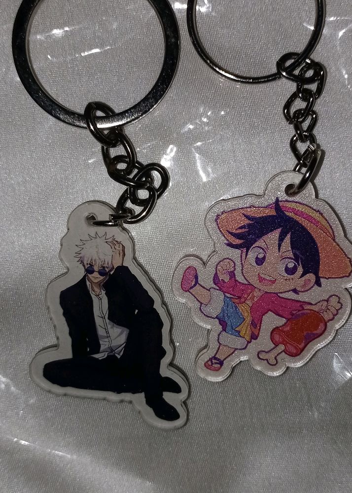 Gojo And Luffy Acrylic Double Side View Keychain
