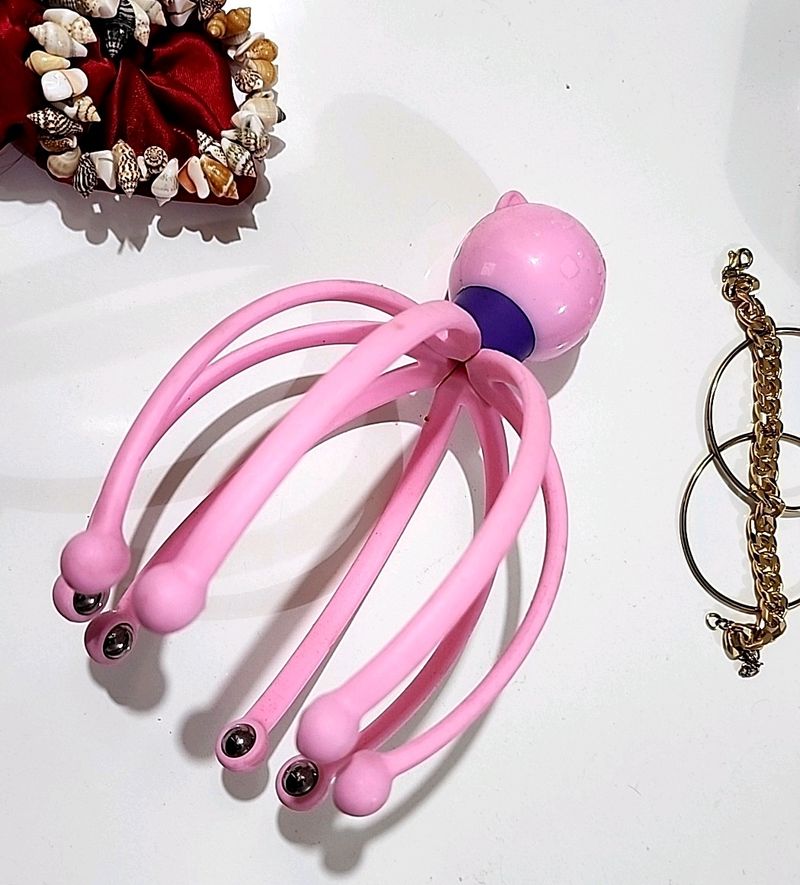 Pink Head Massager Octopus Scalp Pain Relief
