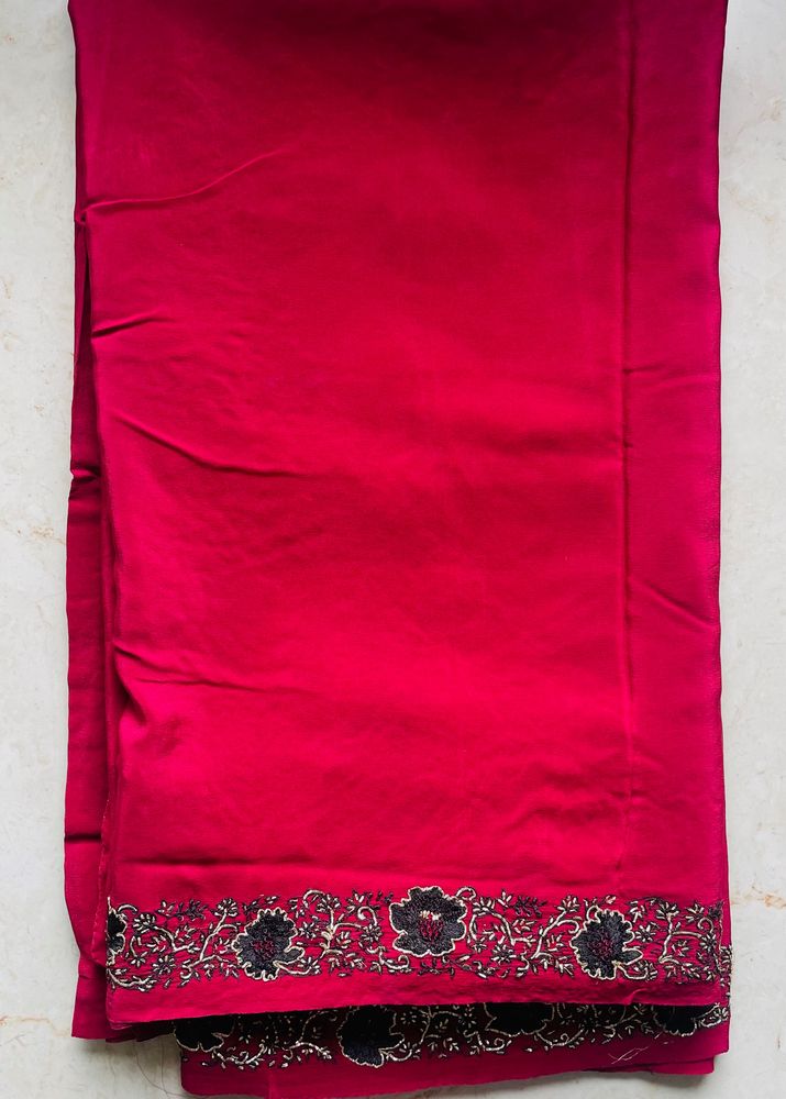 Unused Maroon Saree