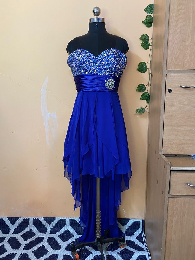 Blue Dress Embellished