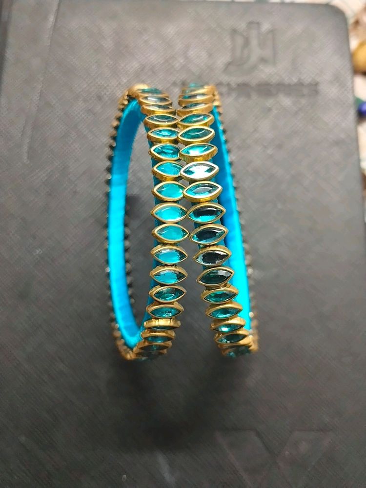 Silk Thread Bangles (Sky-blue)