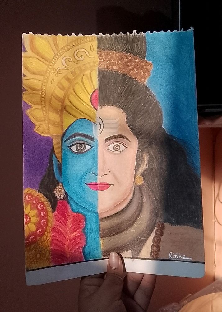 Shiv*Vishnu Handmade Painting Available In A4 Size