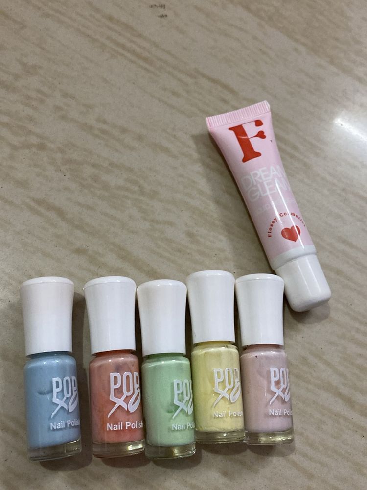 Flossy Cosmetics Highlighter And Popxo Nail Paints