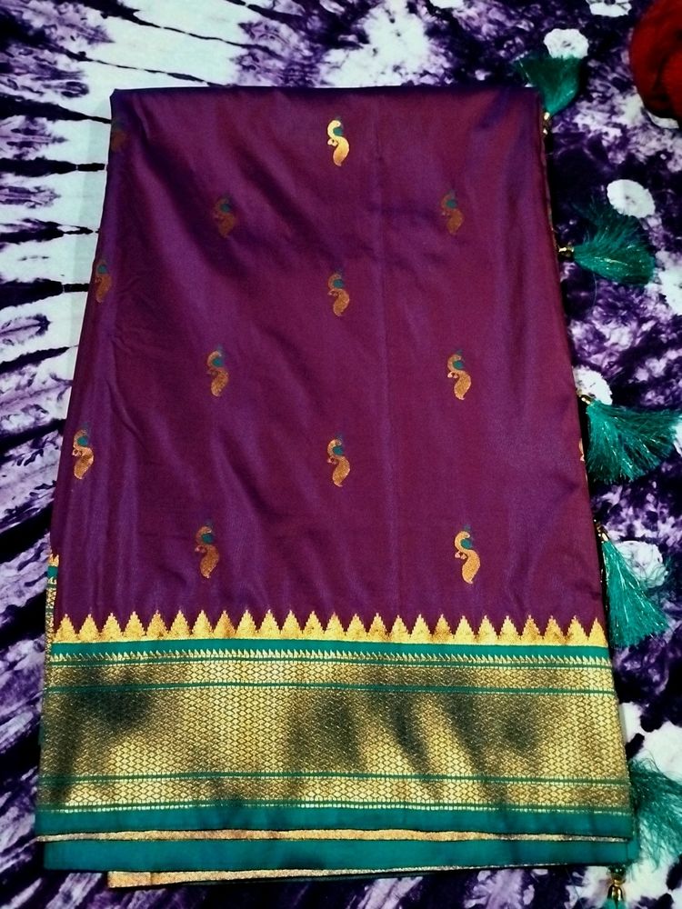 Pure Pathani Silk Saree With Blouse Pis