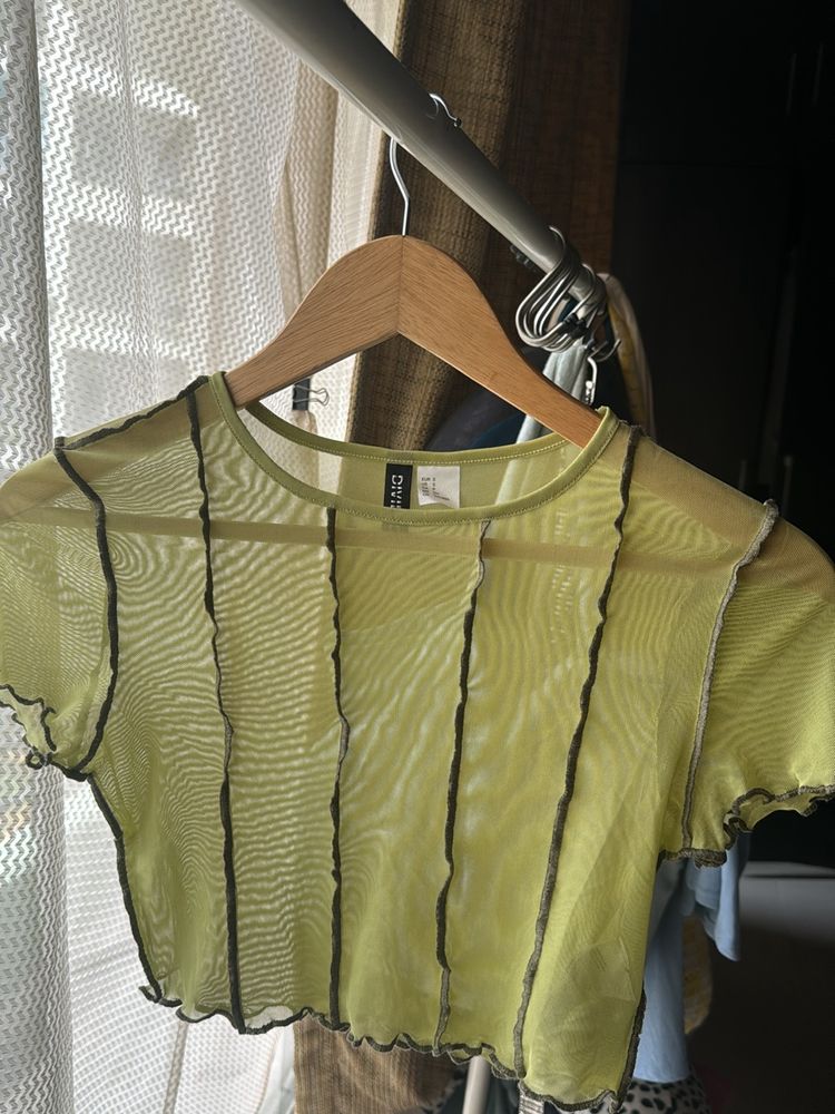 Sheer Green Hnm Top