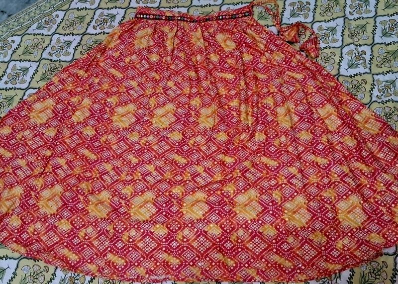 Navratri Special Full Length Red Skirt