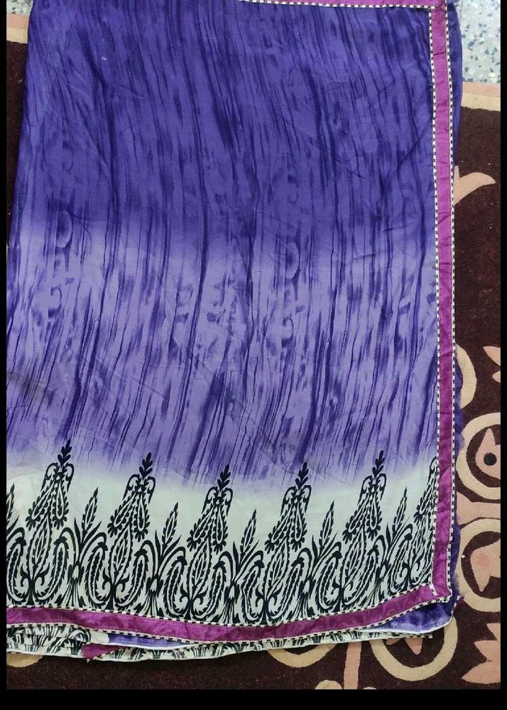 Purple Printed Saree