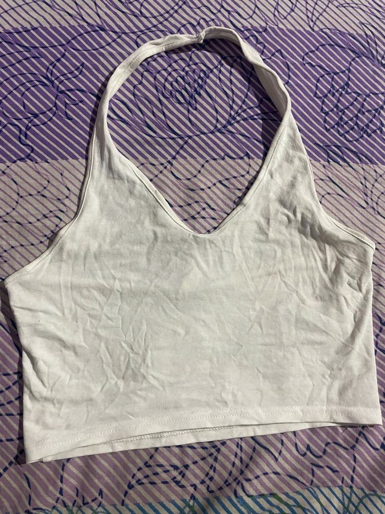 H&m White Halter Neck