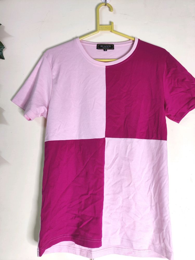 Pink Color block Oversized Tshirt 🌸