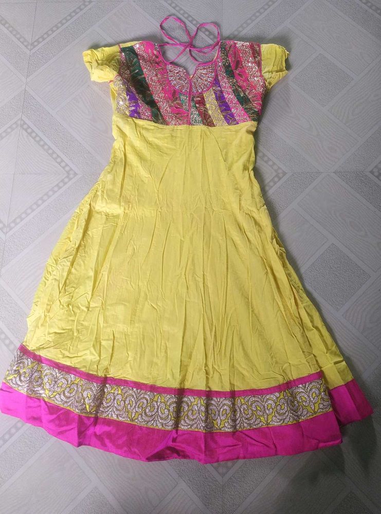 Yellow And Pink Anarkali