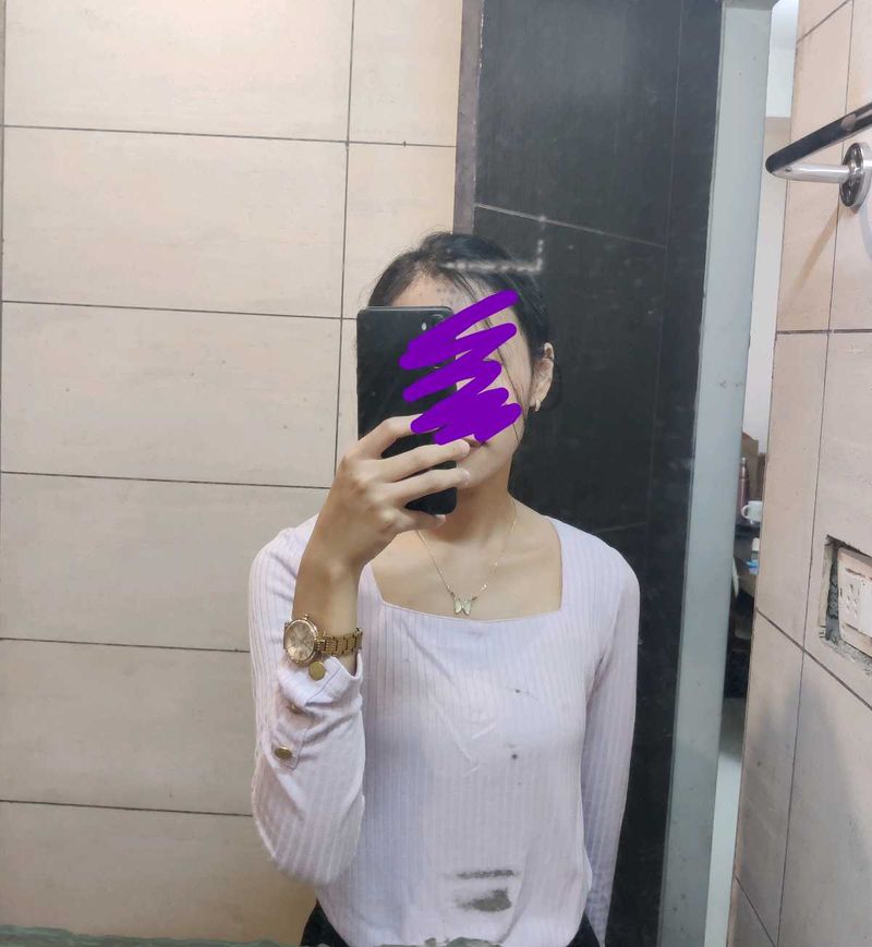 Lavender Korean Top Full Sleeve