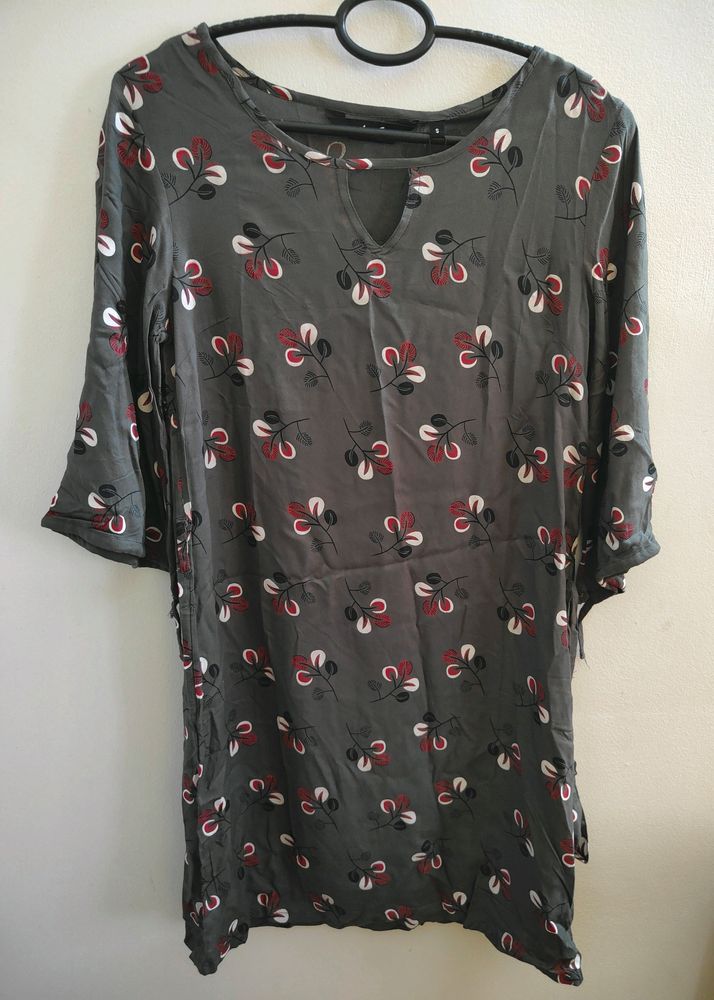 Grey Pattern Casual Dress