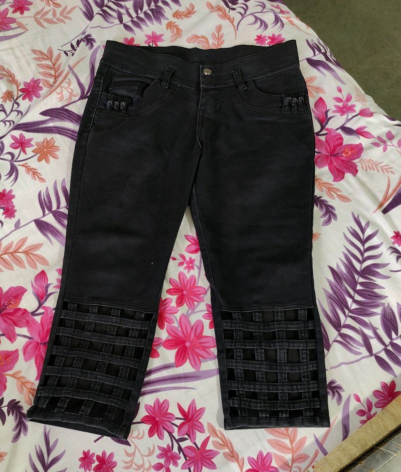 Black Half Jeans