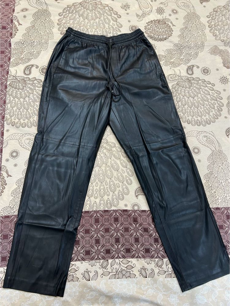 Mango Black Leather Trouser