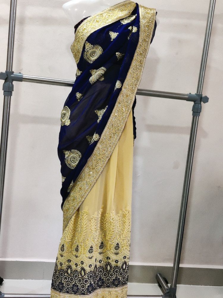 Full Embroidery & Stone Work Saree