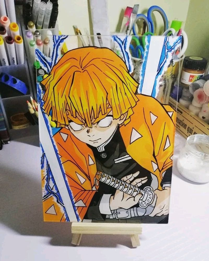 Zenitsu Glass Painting