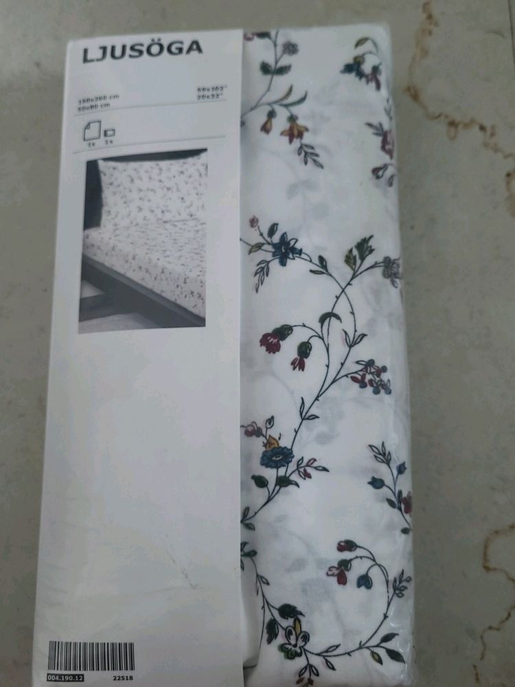 Floral SingleBedsheet With Pilow Cover By Ikea