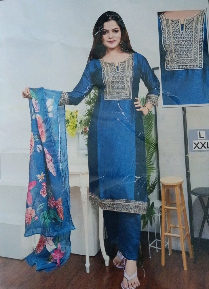 PARTY WEAR KURTI WITH PANT AND DUPPTTA