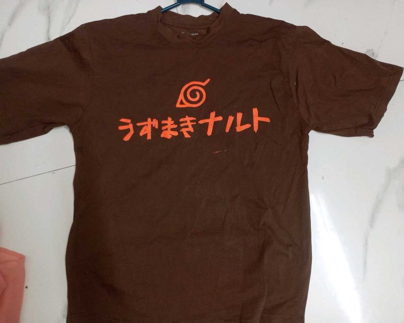 Unisex Brown Naruto Graphic Tee