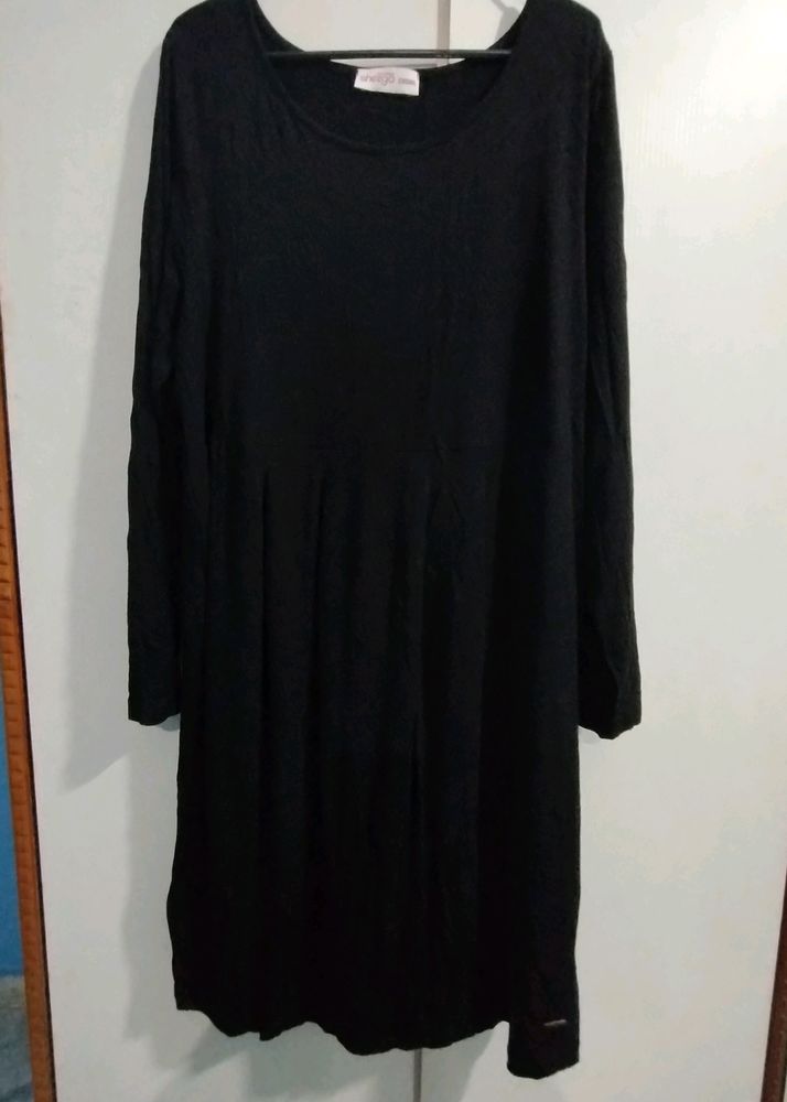 Casual Black Midi Dress