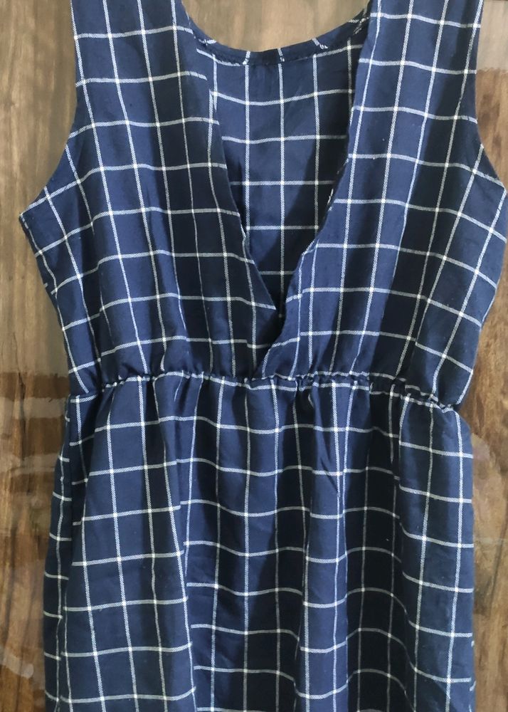 Casual Blue Checks Dress