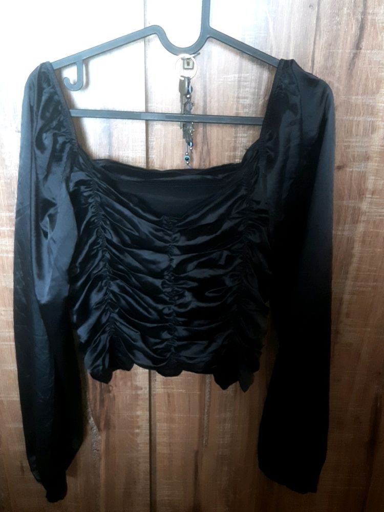 Imported Black Satin Top