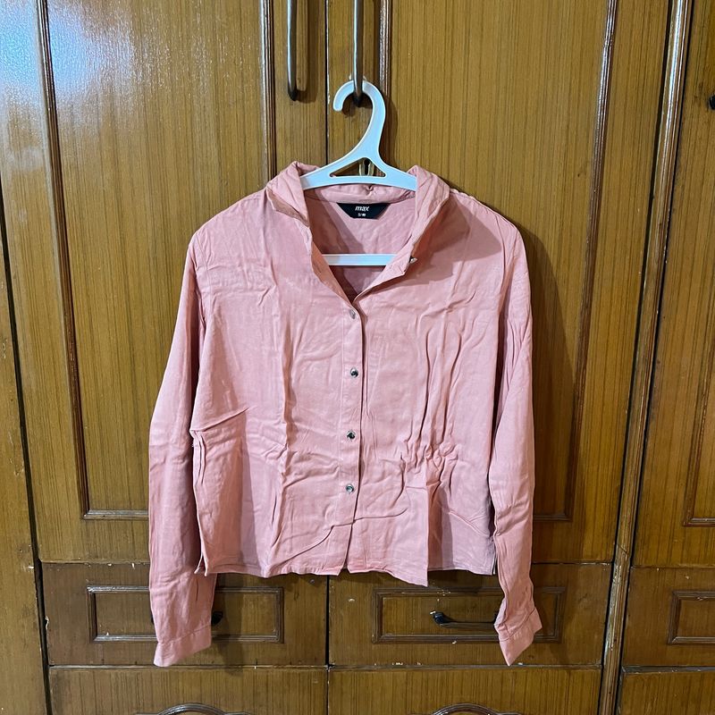 Peach Shirt w Ruffle Details